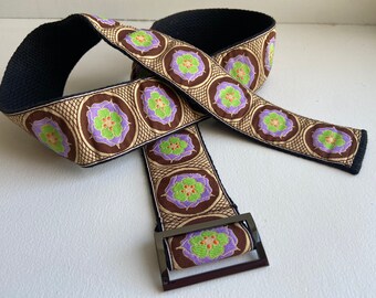 Handmade Purple and Brown Floral Women's Belt