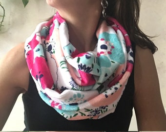 Winter Infinity Scarf, Mod Bright Floral
