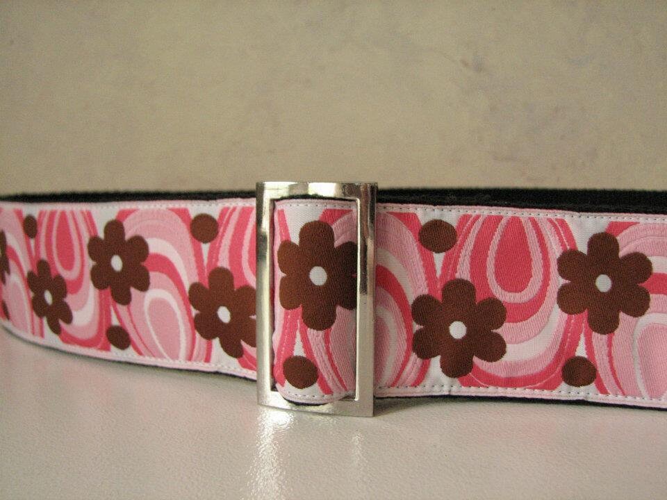 Retro Pink Floral Jacquard Trim With Adjustable Buckle - Etsy display picture 1