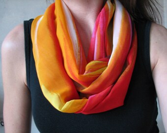 Orange and Red Infinity Scarf