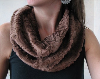 Brown Minky Infinity Scarf