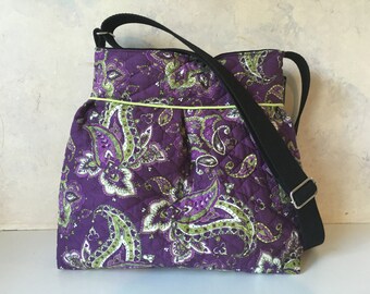 Purple Floral Quilted purse