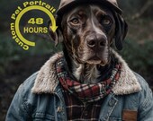 Custom Lumberjack Pet Portrait: Unique Dog Memorial Gift (Digital)