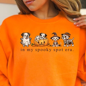 Halloween Dalmatian Sweatshirt, Ghost Dog Shirt, Cute Dog Person Gift, Autumn Seasonal Spooky Dog Mom Hoodie, In My Era Dog Lovers Sweater