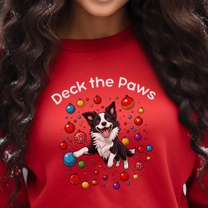 Christmas Border Collie Sweatshirt: Festive Dog Lover Gift