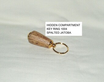 Secret/Hidden Compartment Key Ring, Artisan Handcrafted in Spalted Jatoba Wood, Gift, Birthday, Christmas, Any Occasion