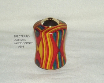 Kaleidoscope, Mini, Artisan Handcrafted,"Spectraply" Wood Laminate #203, Gift for All Ages