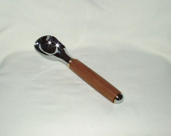 Ice Cream Scoop, Artisan Handcrafted Ohia Wood Handle, Chrome Plated Scoop, Kitchen, Dessert, Gift, Dining, Men, Women, Any Occasion, Food