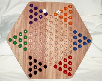 CHINESE CHECKERS for SIX, Wooden Board Game, Artisan Handcrafted in Ebiara from Africa, Gift, Family, Recreation, Game, Men, Women, Children