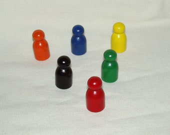 Game Pawns, Little People, Craft Supplies, Painted Wood - 100 pcs, Woodworking