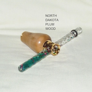 Kaleidoscope, Mini Oil Wand, Artisan Handcrafted in N. Dakota Plum Wood, Gold Plated Finish, Gift all Occasions, Graduation, Christmas