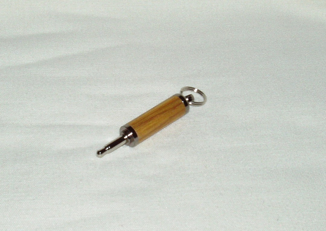 Auxiliary Adapter/headphone Adapter Keychain, Artisan Handcrafted in Canary Wood From Panama