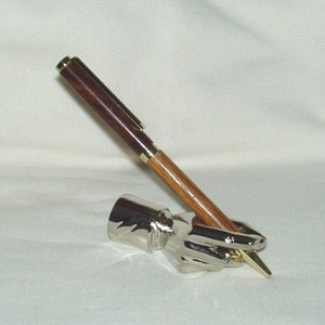 Pen, Slimline, Artisan Handcrafted, Figured Striped Desert Ironwood & S. American Amargosa, Office, School, Gift, Graduation, Christmas