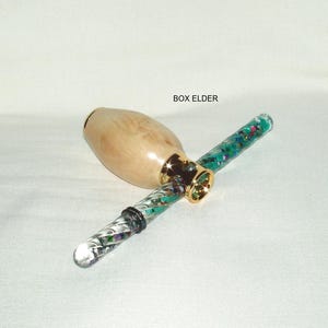Kaleidoscope, Mini Oil Wand, Artisan Handcrafted in Box Elder, Gold Plated Finish, Gift all Occasions, Graduation, Christmas