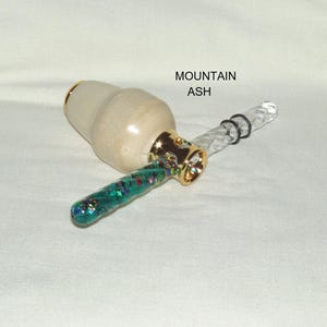 Kaleidoscope, Mini Oil Wand, Artisan Handcrafted in Mountain Ash wood, Gold Plated Finish, Gift all Occasions, Graduation, Christmas