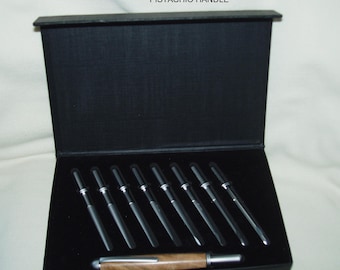 Crochet Hooks Set, 9 Hooks, Artisan Handcrafted Handle in Pistachio  wood, Boxed