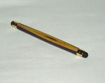 Tablet Touch Stylus, Double-Ended, Spectraply & Gold Trim #3, Artisan Handcrafted, Gift, Graduation, Christmas, Men, Women, All Ages