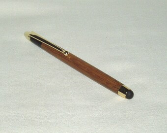 Tablet Touch Stylus with Clip, Desert Ironwood &  Gold Trim, Artisan Handcrafted, Gift, Graduation, Christmas, Men, Women, All Ages