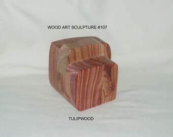 Wood Art Sculpture #107, Artisan Handcrafted in Tulipwood