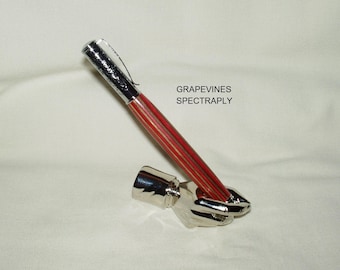 Grapevine Etched Pen: Artisan Spectraply Wood Laminate, Chrome Finish