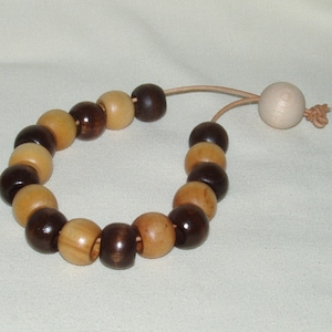 Worry Beads, Fidget Beads, Komboloi (Greek) Beads, Wood Beads, Leather String, All ages, Stress Reducer, Gift all Occassions, Men, Women