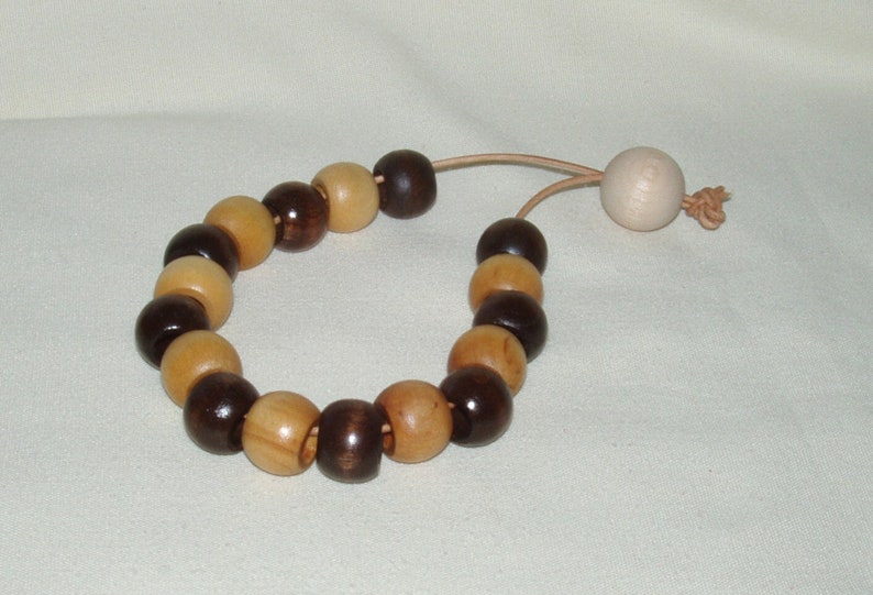 Worry Beads, Fidget Beads, Komboloi Greek Beads, Wood Beads, Leather String, All ages, Stress Reducer, Gift all Occassions, Men, Women image 1
