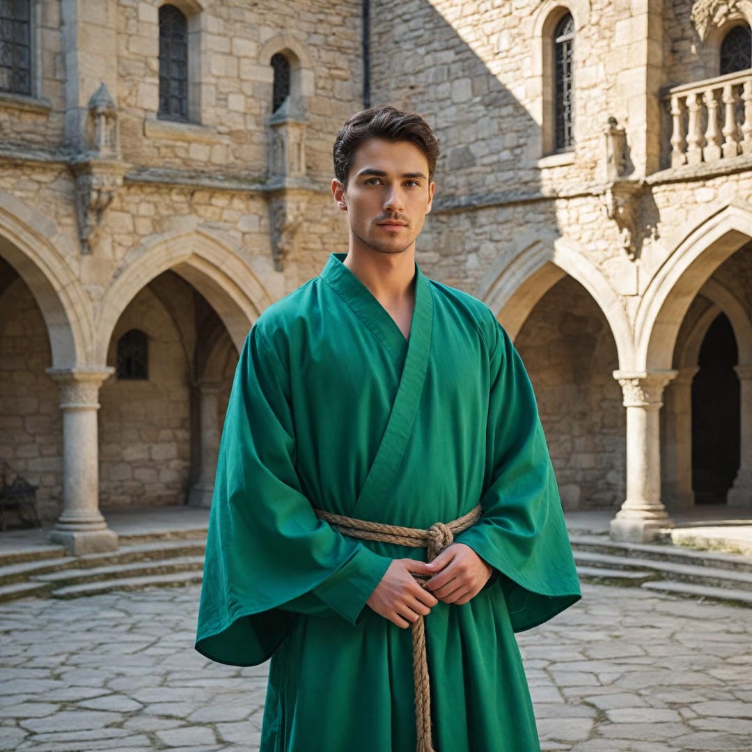 Renaissance Eave Ropes Medieval-inspired Long Tunic | Historical Renaissance Men's Robe ...
