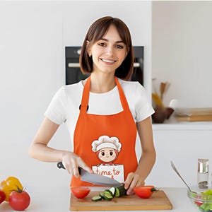 Customized Chef's Cook Cartoon Apron | Personalized Text, Logo and Design | Perfect for Everyday Cooking | Stylish and Functional Apron