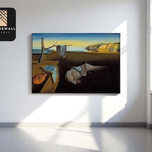 Surreal Wall Art | Distorted Time Canvas Print | Abstract Clock Decor | Artwork for Living Room | Unique Modern Home Accent