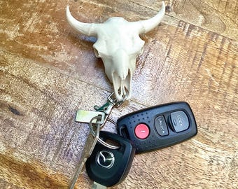 Bison Skull Keychain: Bone PLA+ Replica