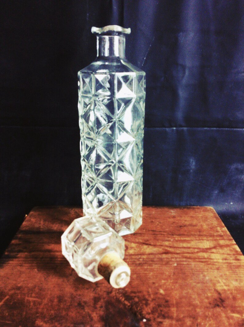Antique Cut Glass Liquor Decanter Gift Set Etsy