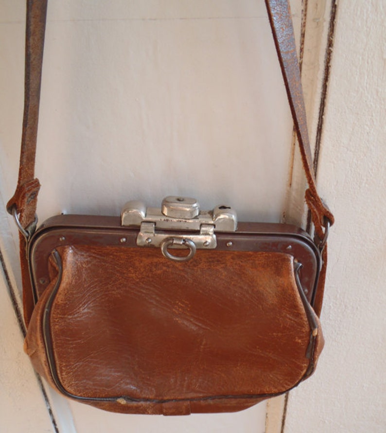 Vintage Train Conductor's Leather Bag 1930s Etsy