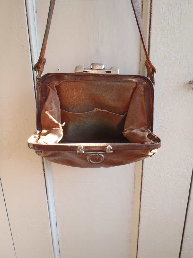 Vintage Train Conductor's Leather Bag 1930s Etsy
