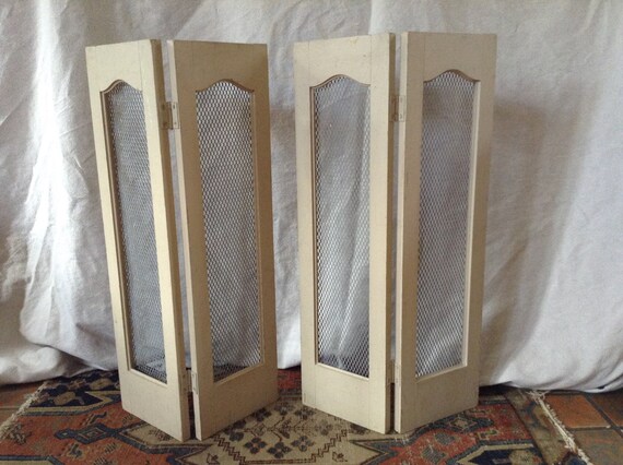 Vintage Arched Wood And Galvanized Metal Window Shutters Etsy