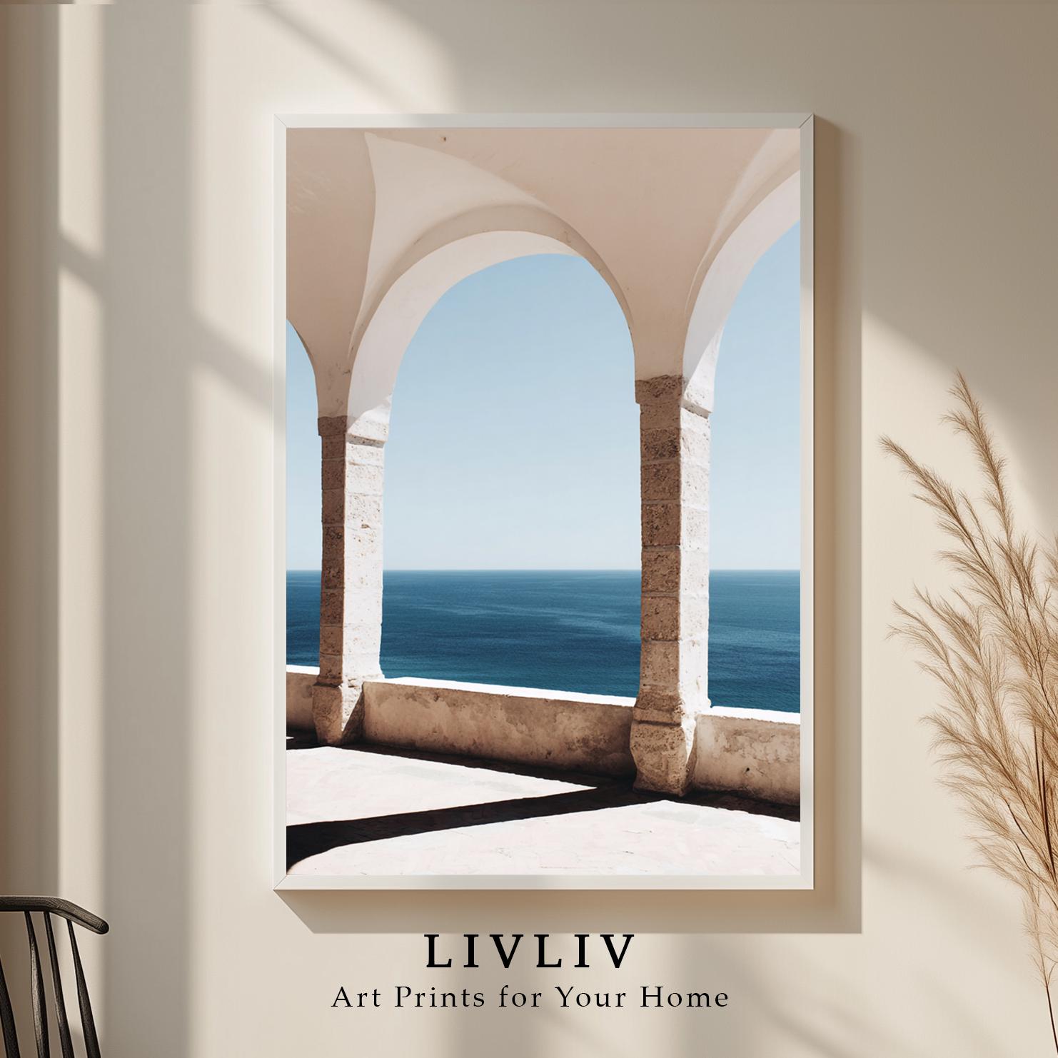 Mittelmeerblick Poster | Architektonische Wandkunst mit Meer