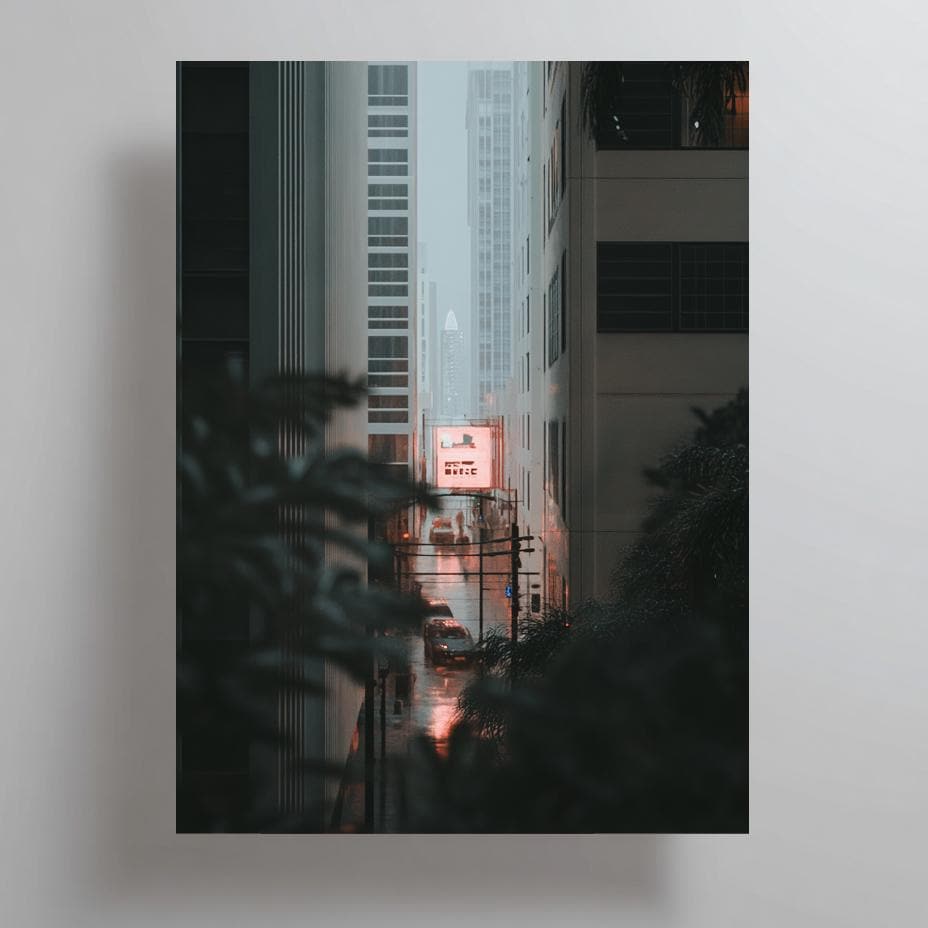Neon Stadtstraße Poster | Urban Wandkunst | Wohnzimmer & Bür