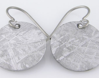 Meteorite Earrings with Titanium Loops