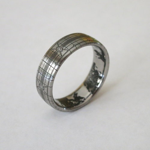 Jewelry Pot Titanium 8mm Brushed Patterned Engravable Band Jewelry Pot Titanium 8mm Brushed Patterned Engravable Band