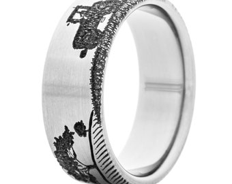 Farmer Tractor Titanium Ring