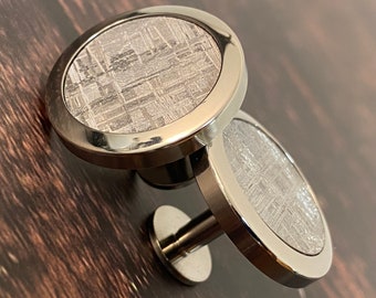 Meteorite and Titanium Cufflinks