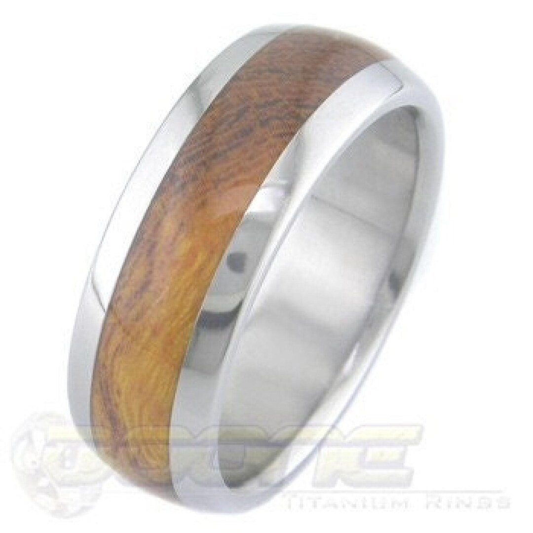 Titanium With Desert Ironwood Inlay; Wood Inlay Ring - Etsy