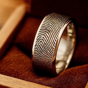 Custom Fingerprint ring in Titanium