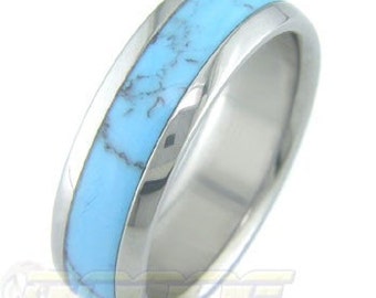 Titanium with Turquoise stone inlay