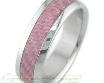 Titanium with Pink Carbon Fiber inlay