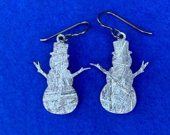 Meteorite Snowman Earrings