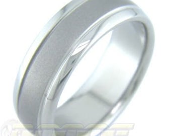 Titanium Accents with Satin Band ring