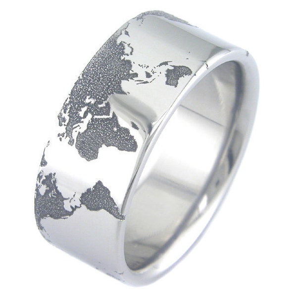 The World; Laser Engraved Ring