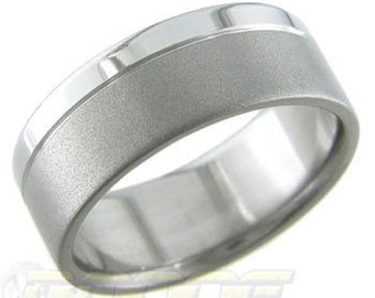 Titanium Flat with Satin and Polish ring