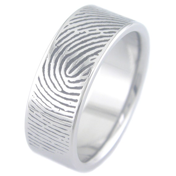 Titanium fingerprint ring deals