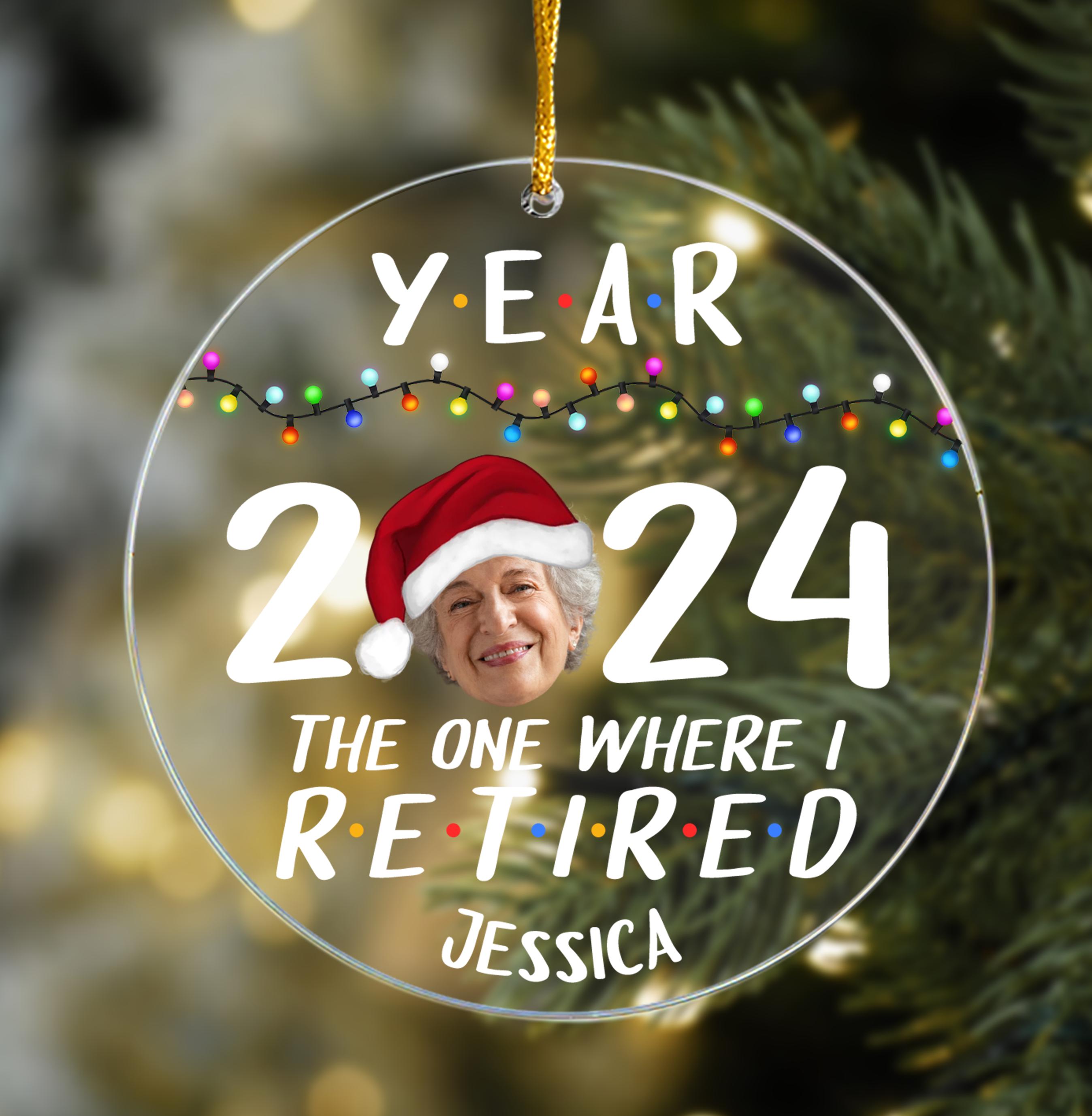 Custom Name Photo Retirement Christmas Ornament, The One Where I Retired, Retirement Gift for Coworkers, Retirement Gift with Photo, Great Retirement Present